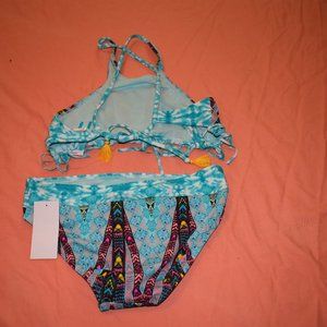 Gossip Girl Multi-Colors Fringed Bikini 👙 Swimsuit Set size 14